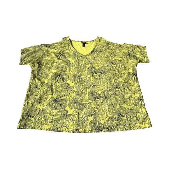 Ulla Popken Plus Size Tunic Top Art to‎ Wear Neon Pullover Blouse 20/22 - Picture 1 of 4